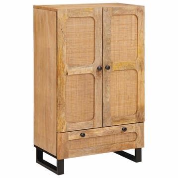 vidaXL Highboard met lade Bruin 40 x 33 x 110 cm Massief, Verzenden, Nieuw