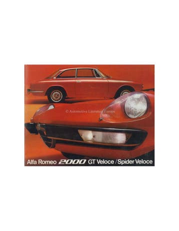 1973 ALFA ROMEO 2000 GT / SPIDER VELOCE BROCHURE NEDERLANDS, Livres