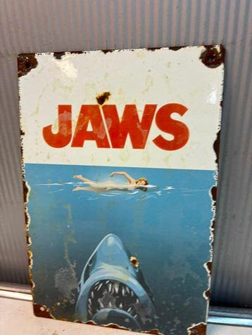 Jaws – Haai Filmklassieker – Emaille Reclamebord - Emaille, Verzamelen, Nieuw