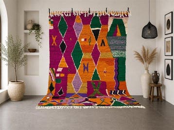 Berber, Kleurrijk Azilal-tapijt – Berberse artistieke, Huis en Inrichting, Stoffering | Tapijten en Vloerkleden, Nieuw