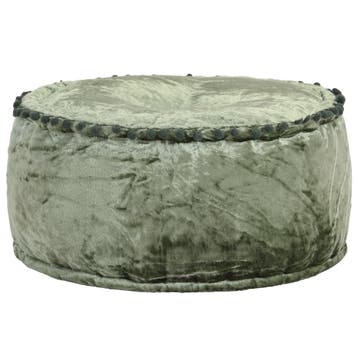 vidaXL Poef rond 40x20 cm fluweel groen, Verzenden, Nieuw