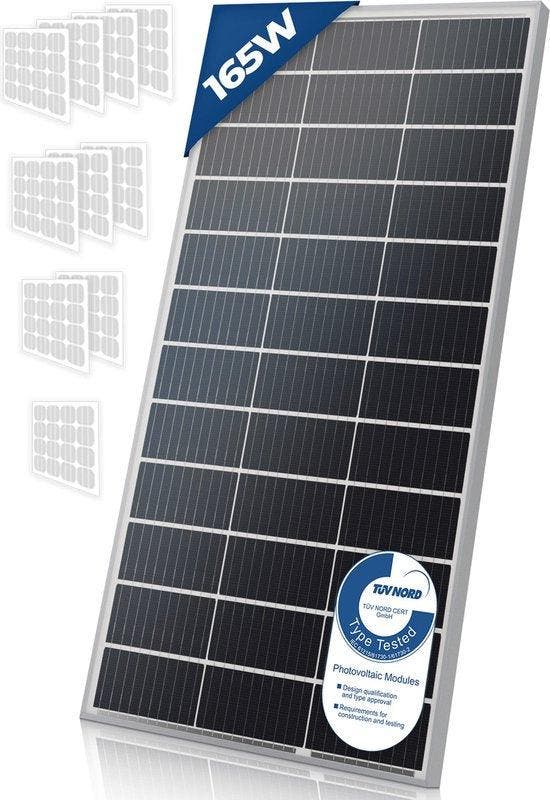 Zonnepaneel - Solar panel - 165W - Zwart - YANGTZE, Huis en Inrichting, Woonaccessoires | Overige, Nieuw, Verzenden