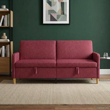 vidaXL Sofa met Opbergruimte Wijnrood 192 x 78 x 87 cm, Verzenden, Nieuw