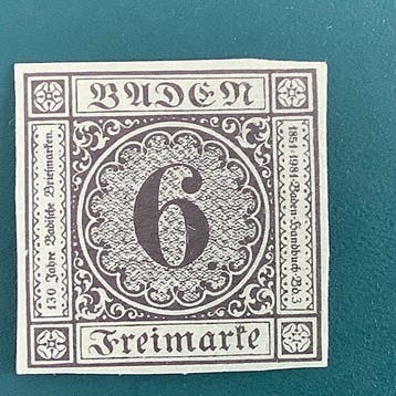Baden 1850 - 6 Kreuzer wapenschild - MH - Michel 3, Gestempeld