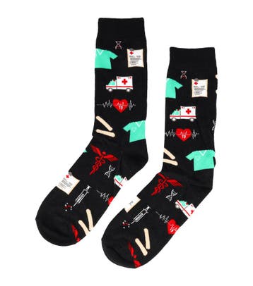 Sokken katoen – ziekenhuis accessoires print – zwart wit, Kleding | Dames, Sokken en Kousen, Nieuw
