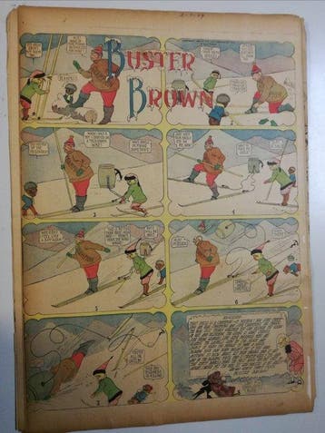 Buster Brown - 21 Krantenpaginas en strips - 1909/1910, Boeken, Nieuw