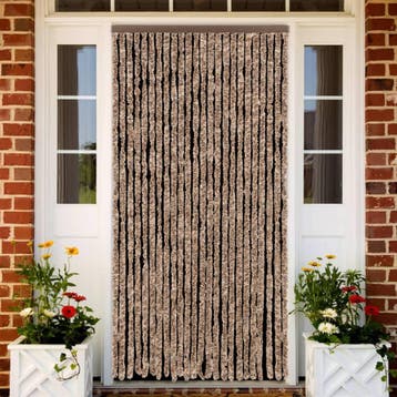 vidaXL Vliegengordijn 100x230 cm chenille beige en, Verzenden