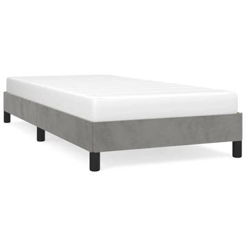 Bedframe 100x200 fluweel grijs | Retour deal | Sla je sla..., 100 cm, Eenpersoons, Verzenden, Zo goed als nieuw