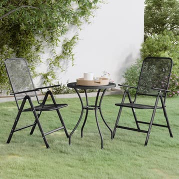 vidaXL 3-delige Tuinset metaalgaas antracietkleurig, Tuin en Terras, Tuinsets en Loungesets, Verzenden, Nieuw, Tuinset