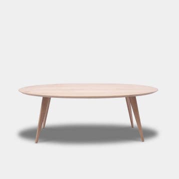 Tafel Ovaal Eikenhout  Hout Onderstel  180x90, Nieuw