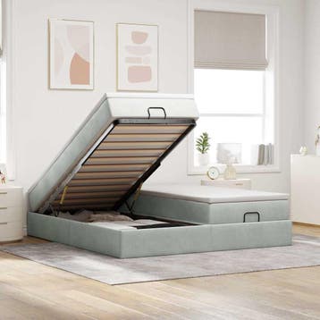 vidaXL Ottoman bed met matrassen 160x200cm fluweel, Huis en Inrichting, Verzenden, Nieuw