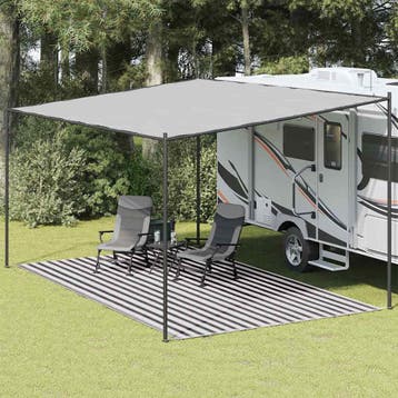 vidaXL Tenttapijt 300x600 cm antracietkleurig en wit, Verzenden, Nieuw