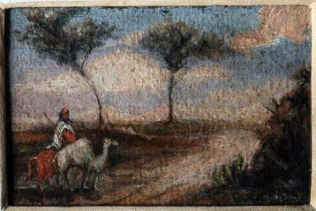 Scuola orientalista francese (XIX) - Cavaliere Berbero