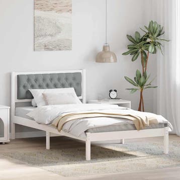 vidaXL Bedframe Lichtgrijs 100 x 200 cm Massief grenenhout, Verzenden, Nieuw