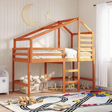 vidaXL Hoogslaper bedframe Waskleur Bruin 90 x 190 cm, Verzenden