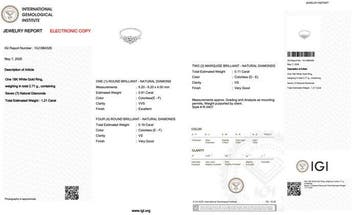 Ring - 18 karaat Witgoud - 1.21ct. tw. Diamant (Natuurlijk), Nieuw