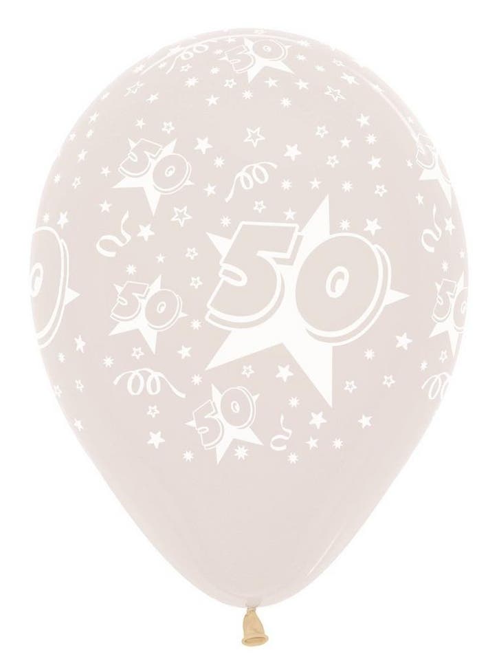 Ballonnen Number 50 Stars Crystal Clear 30cm 25st, Hobby & Loisirs créatifs, Articles de fête, Envoi