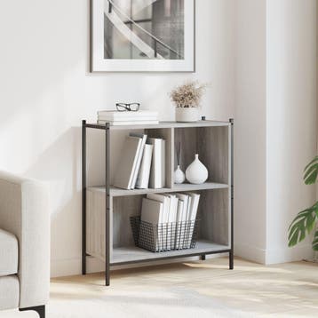 vidaXL Boekenkast 72x28x77,5 cm bewerkt hout grijs sonoma, Huis en Inrichting, Verzenden, Nieuw