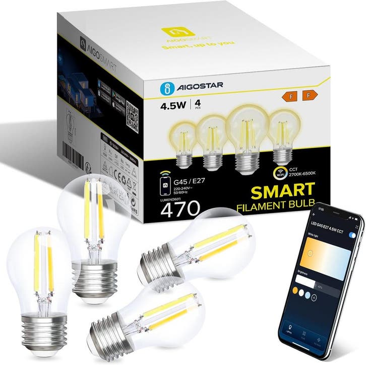 E27 LED lamp - Dimbaar - Filament lamp - 4,5W - 4 stuks - Ai, Huis en Inrichting, Lampen | Losse lampen, Nieuw, Verzenden