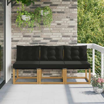 vidaXL 3 st Buiten Midden Sofa Massief acaciahout en, Verzenden, Nieuw