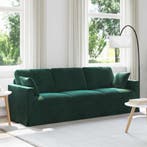 vidaXL bank / zetel Donkergroen 228 x 78 x 80 cm Fluweel, Verzenden
