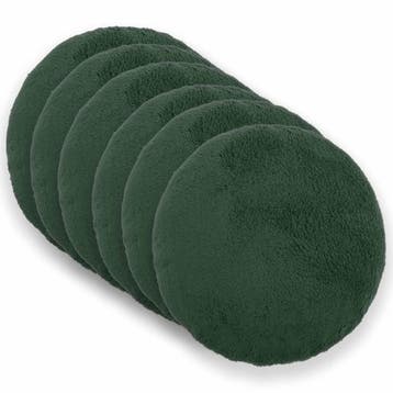 vidaXL Kussensloop 6 pcs HEERLEN Donkergroen Ø 40 cm Bouclé, Verzenden