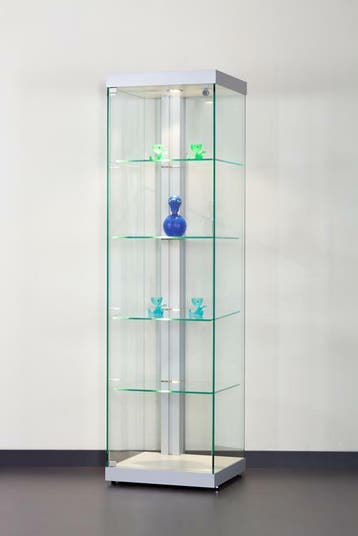 *TIP*  Special vitrinekast Linea 50 |  50 cm  zilver, Ophalen of Verzenden