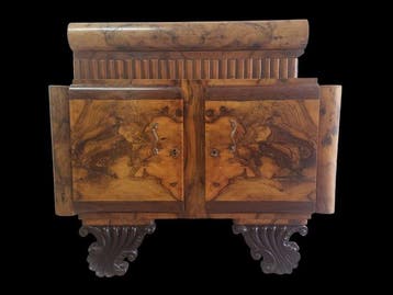 Nachtkastje - Wortelnotenhout - Nachtkastje Art Déco