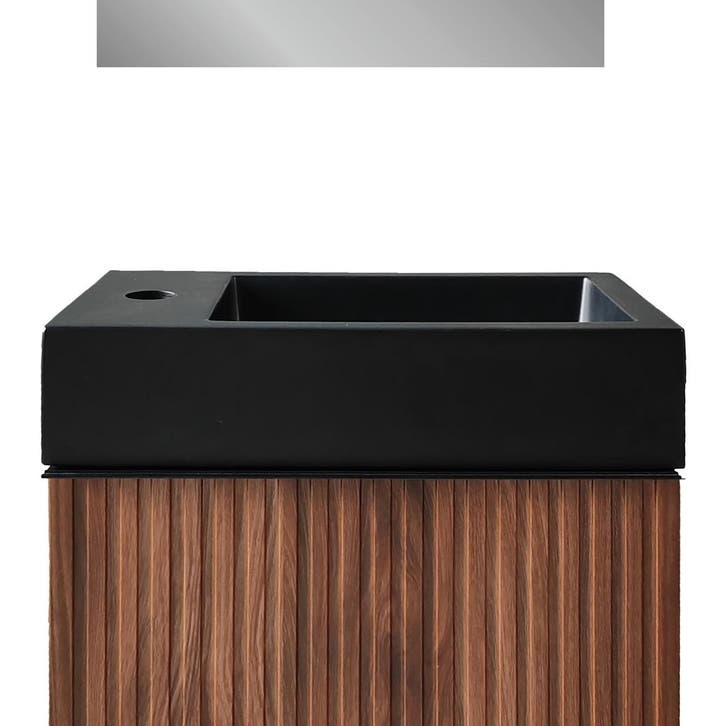 Wastafel BWS Sona Met Kraangat 40x22,5 cm Mat Zwart, Doe-het-zelf en Bouw, Sanitair, Overige typen, Nieuw, Ophalen of Verzenden