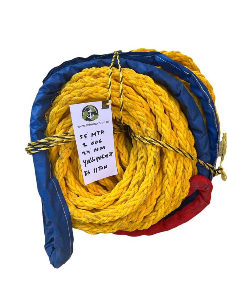 Yellowpoly 8 touw 55MTR 24MM 2 Oog meerlijn NIEUW!!!, Sports nautiques & Bateaux, Navigation professionnelle, Envoi