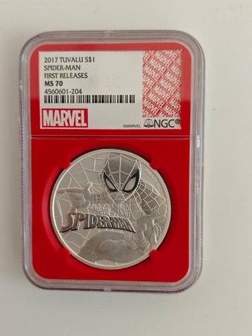 Tuvalu. 1 Dollar 2017, Spiderman, 1 Oz