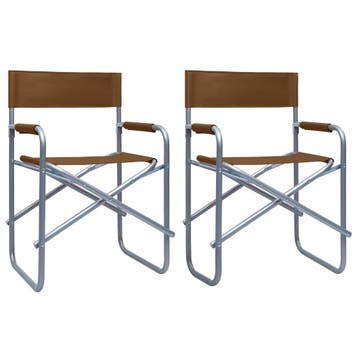 vidaXL Regisseursstoelen 2 st staal bruin, Verzenden, Nieuw