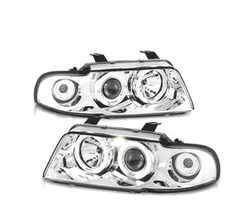 PHARES POUR AUDI A4 B5 94-99 ANGEL EYES FOND CHROMÉ, Verzenden