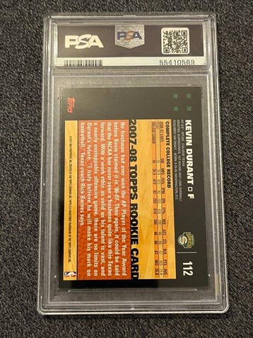 2007 Topps Kevin Durant #112 Rookie-kaart, Graded card - PSA, Verzamelen, Nieuw