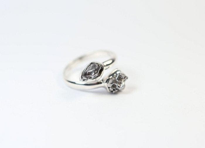 Meteoriet Campo del Cielo ring / nieuw 925. Sterlingzilver -, Verzamelen, Mineralen en Fossielen