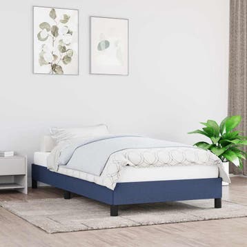 vidaXL Bedframe zonder matras 90x190 cm stof blauw, Verzenden