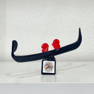 Figure - Gondola con cuori - Verre de Murano