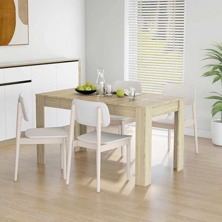 vidaXL Eettafel 140x74,5x76 cm spaanplaat sonoma, Huis en Inrichting, Tafels | Eettafels, Nieuw, Verzenden