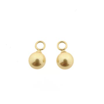 Zinzi gouden oorbelhangers met kunstparel (Oorbellen), Handtassen en Accessoires, Gebruikt, Ophalen of Verzenden, Met edelsteen