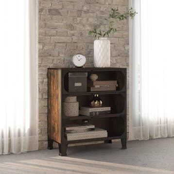 vidaXL Opbergkast 72x36x82 cm metaal en MDF rustiek bruin, Huis en Inrichting, Kasten | Overige, Verzenden, Nieuw