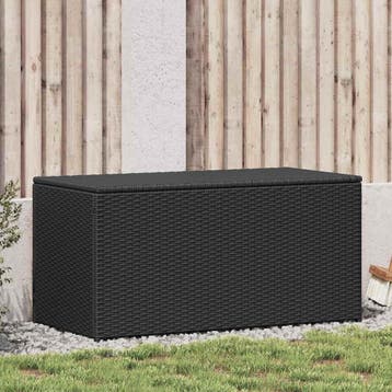 vidaXL Tuinbox 100x50x50 cm poly rattan zwart, Tuin en Terras, Verzenden, Nieuw