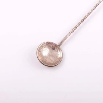 Cuillère à remuer en argent ottomane, ornée d’une extrémité, Antiquités & Art