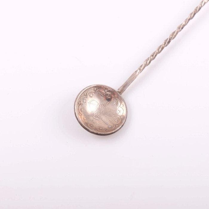 Cuillère à remuer en argent ottomane, ornée d’une extrémité, Antiquités & Art, Art | Art non-occidental