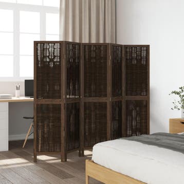 vidaXL Kamerscherm met 5 panelen massief paulowniahout, Verzenden, Nieuw