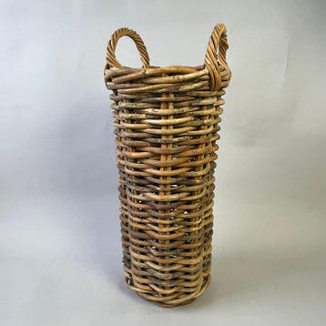 Mand - Grote handgevlochten rotan paraplumand /, Antiek en Kunst
