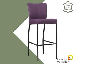 Leren barkruk Revolt hoog - Toledo Aubergine (paars) -, Nieuw, Leer, Ophalen of Verzenden, 90 cm of meer
