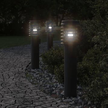 vidaXL Vloerlamp voor buiten 3 st 60 cm roestvrij staal, Verzenden, Nieuw