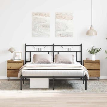 vidaXL Nachtkastje 2 st artisanaal eikenkleurig 40 x 35 x 50, Verzenden, Nieuw