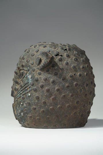 Een bronzen hoofd - luipaard - Benin - Nigeria (Zonder