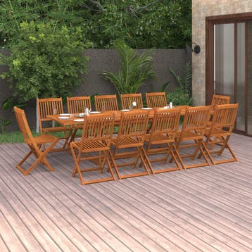 vidaXL 13-delige Tuinset 280x90x75 cm massief acaciahout, Tuin en Terras, Verzenden, Nieuw, Tuinset